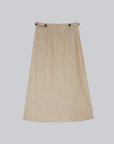 Striped A-Line Linen Skirt