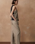 Striped Pleated Wool-Blend Trousers