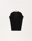 Yak Wool Blend V-Neck Knit Top