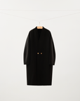 Overlap-Collar Wool Coat