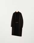 Overlap-Collar Wool Coat