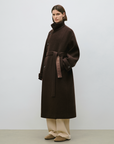 Minimalist Belted Viscose Coat