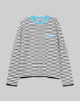 Contrast Collar Striped Wool-Cashmere Sweater