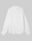 Linen Knot-Detail Long-Sleeve Shirt