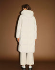 High-Neck Hooded Long Down Jacket