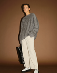 Faux Mink Finish Pure Cashmere Sweater