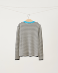 Contrast Collar Striped Wool-Cashmere Sweater