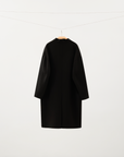 Overlap-Collar Wool Coat
