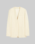Minimalist Collarless Linen Blazer