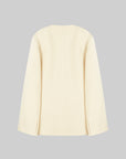Minimalist Collarless Linen Blazer