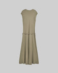 Belted Midi Casual Cotton Dress