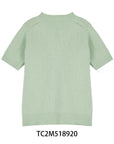 Mint Green Wool-Cashmere Short-Sleeve Knit Top