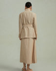 Striped New Chinese-Style Stand Collar Blazer